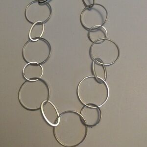 Express women’s silver tone large loop necklace br